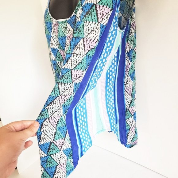 ELLA MOSS Tiki Racerback Tank Ocean Blue S - Picture 8 of 9